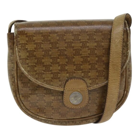 CELINE Macadam Canvas Shoulder Bag PVC Beige - Picture 1 of 15